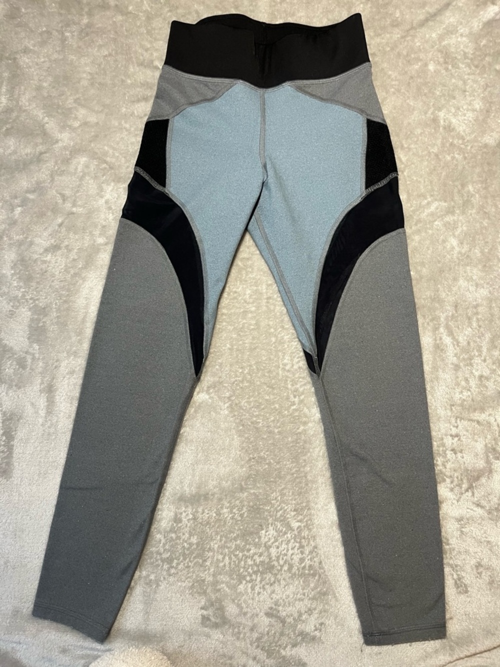 MICHI Gray and Black Panel High-Waist Leggings